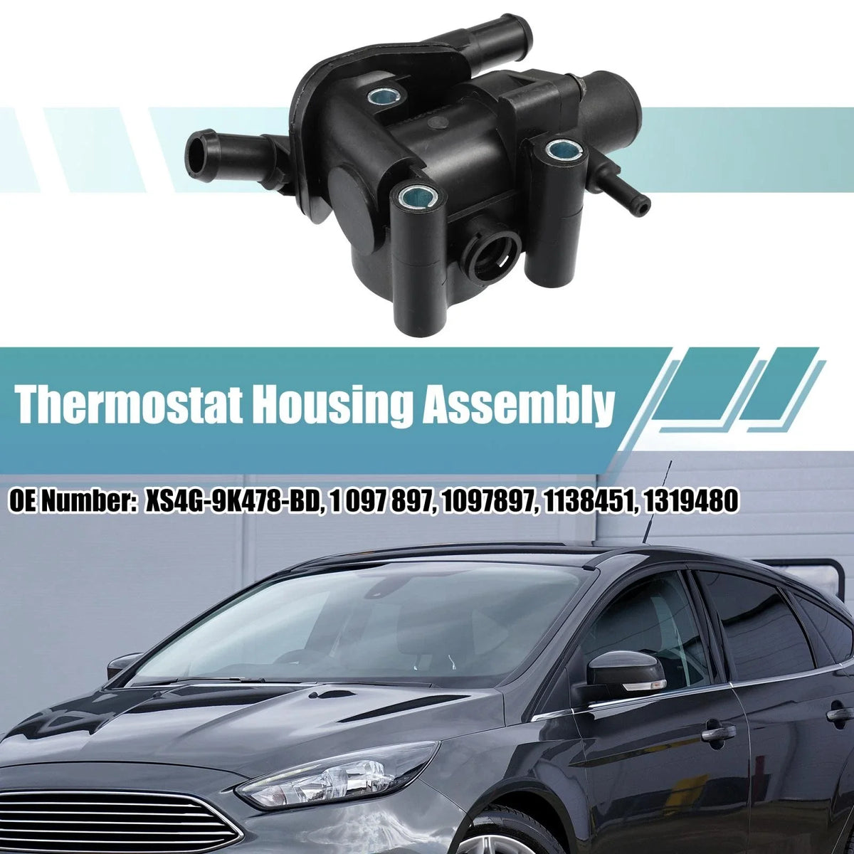 Engine Coolant Thermostat Housing Assembly for Ford (2001–2020) XS4G9K478BB