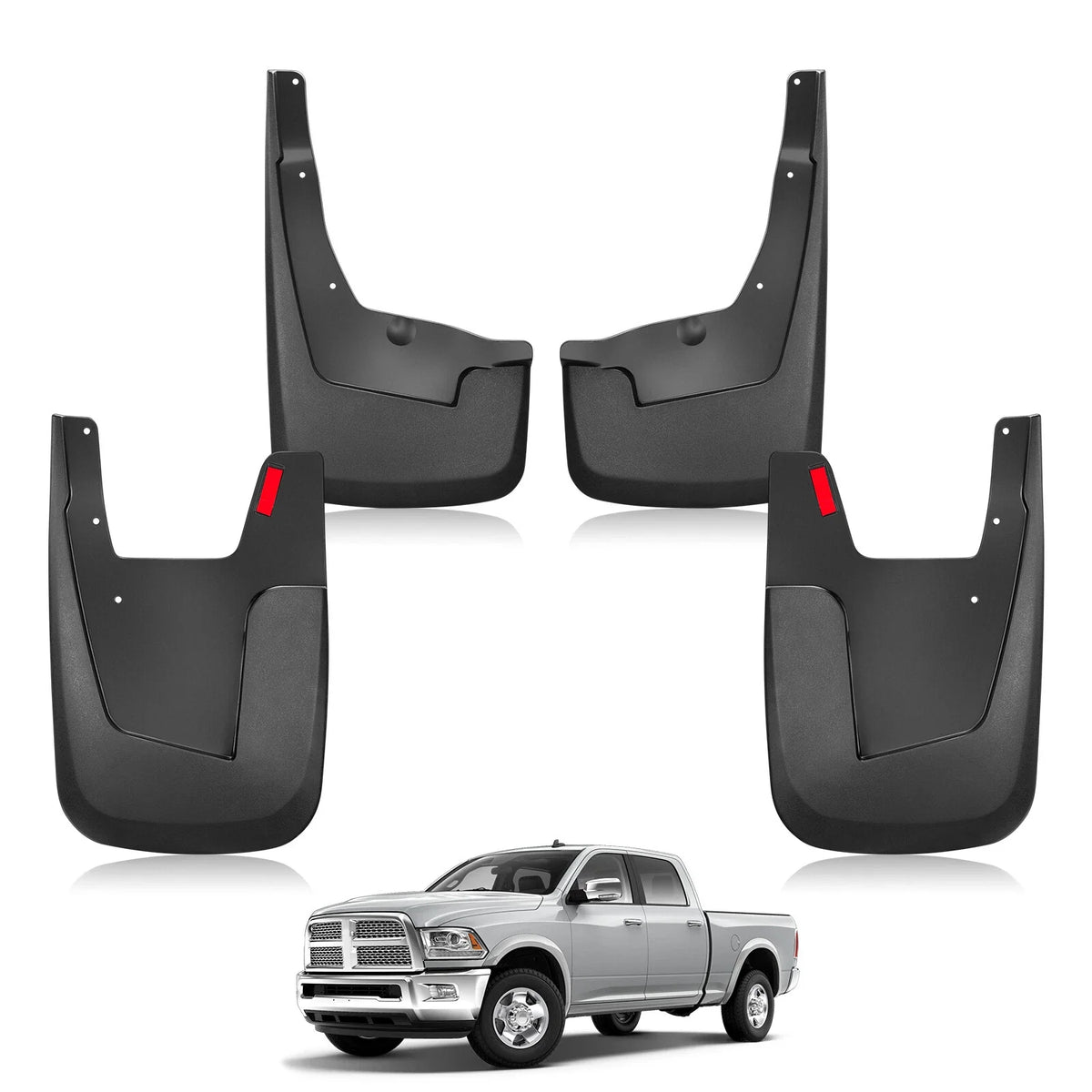 Mud Guards Splash Mud Flaps for RAM 1500 2500 (2019–2024) Black 4-Door