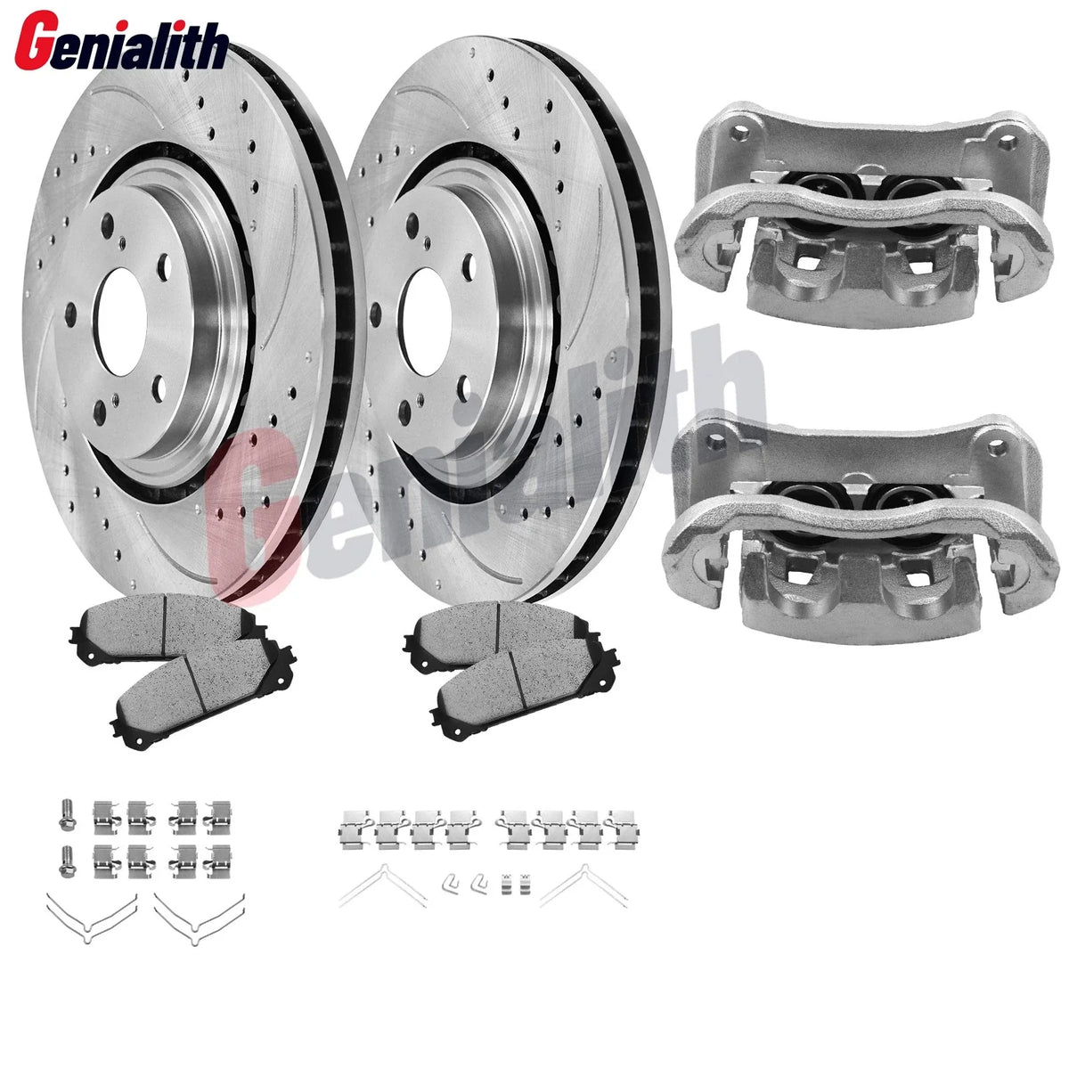 Front Brake Pads, Rotors & Calipers for Sienna 2011-2020, Highlander 2010-2019