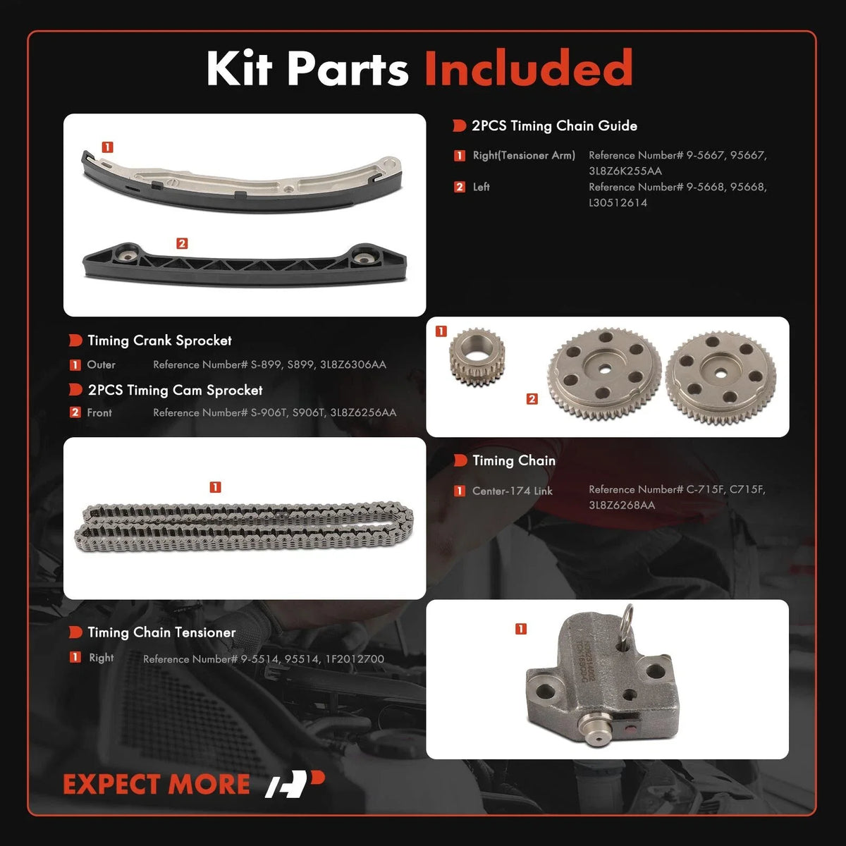 Timing Chain Kit 7x for Escape (2005–2007) and Focus (2006–2007)