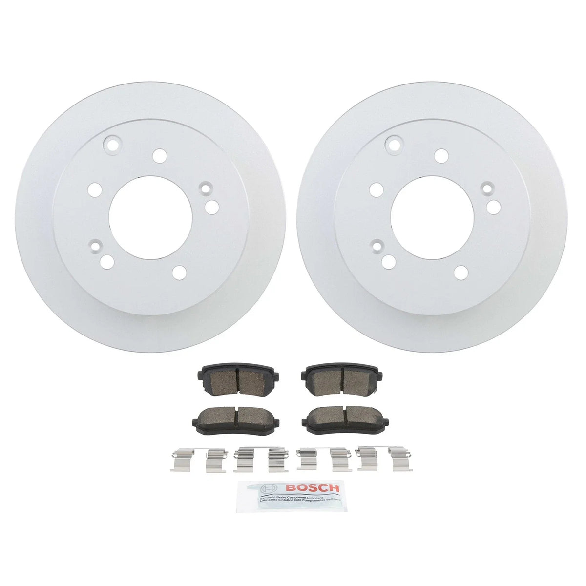 Set of 2 Bosch QuietCast Rear Rotors & Ceramic Pads for Forte Koup (2009–2016)
