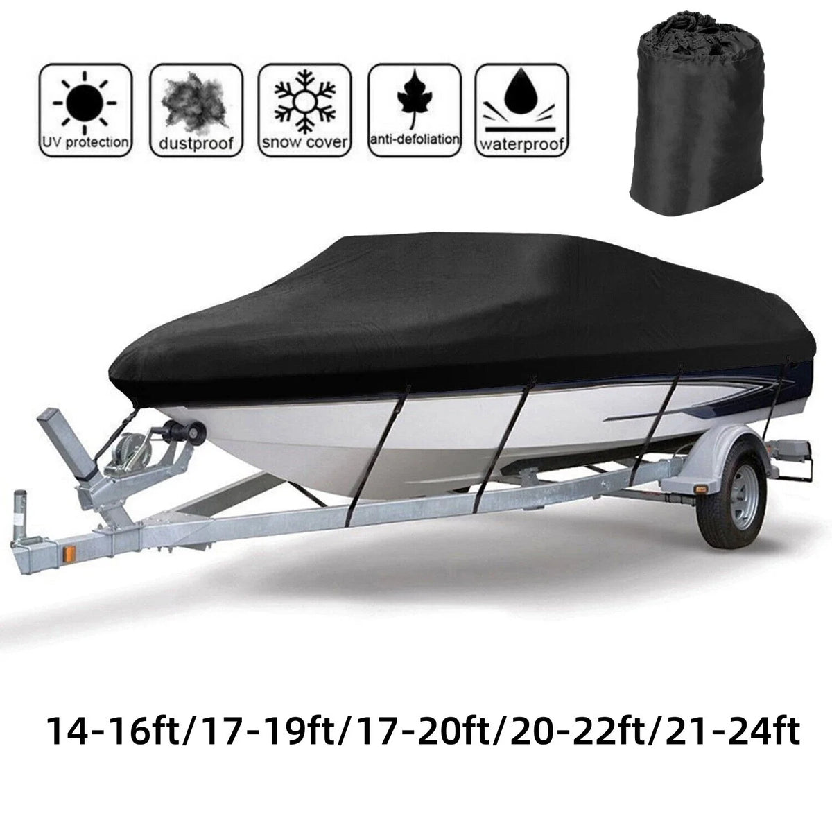 Trailerable Waterproof Cover for V-Hull Runabout Boats