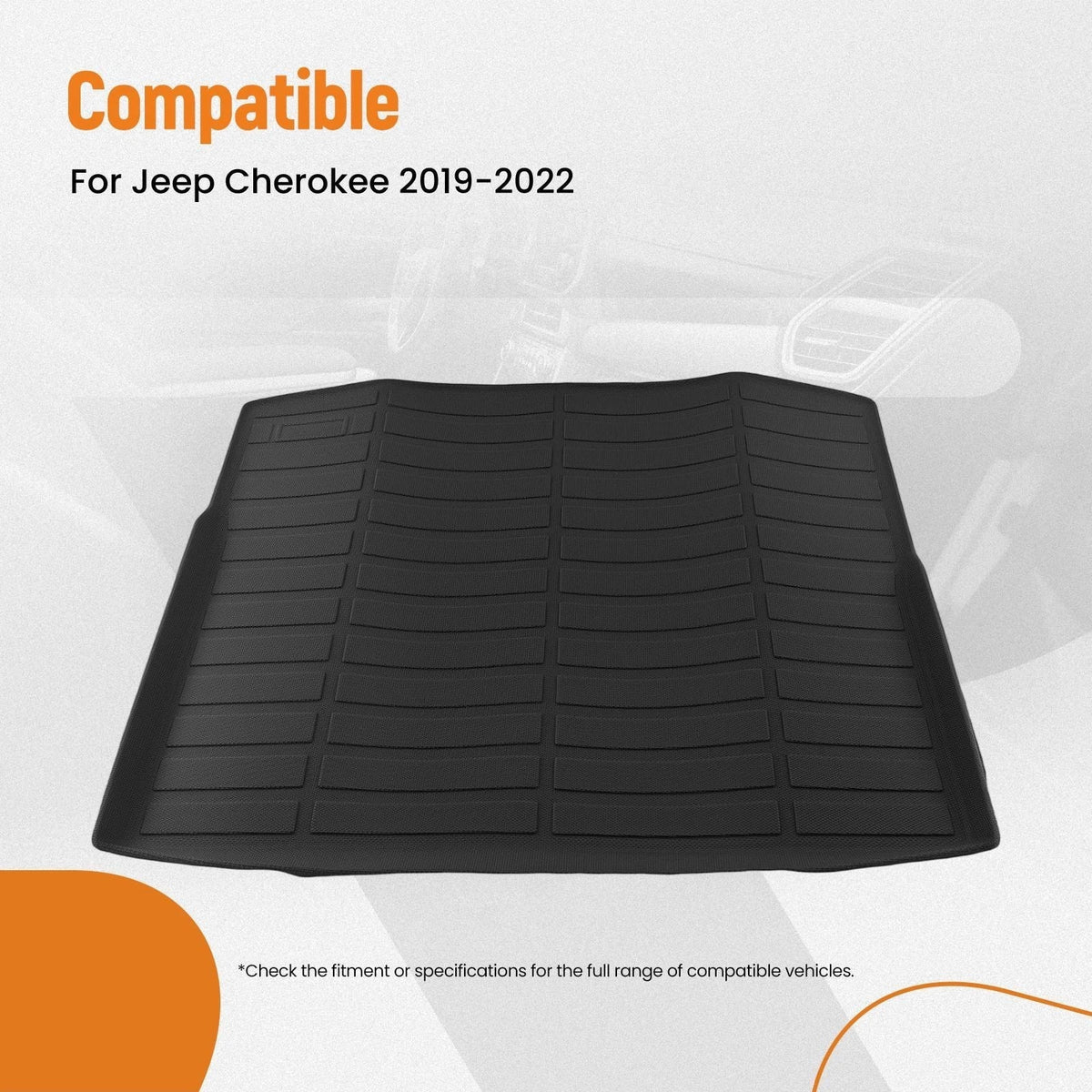 Anti-Slip Cargo Mat for Jeep Cherokee (2019–2022) TPE Waterproof Liner