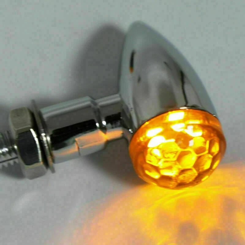 Universal Chrome Mini Bullet Turn Signal Indicator Light CR Len T9