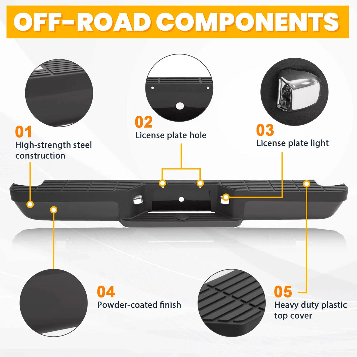 Rear Bumper Assembly for Ford Ranger Styleside (1993–2011)