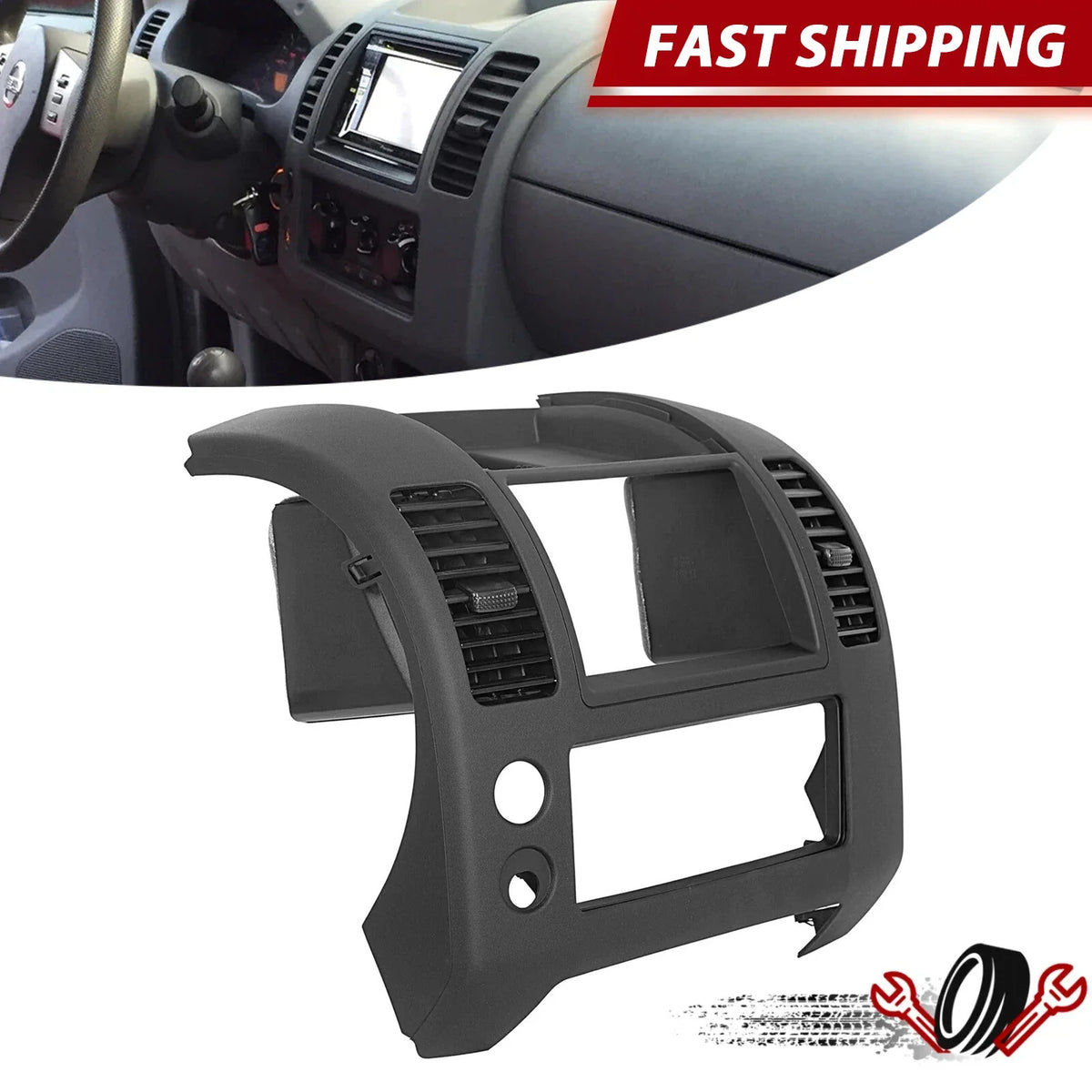 Matte Black Center Dash Console Panel for Nissan Frontier (2005–2020)