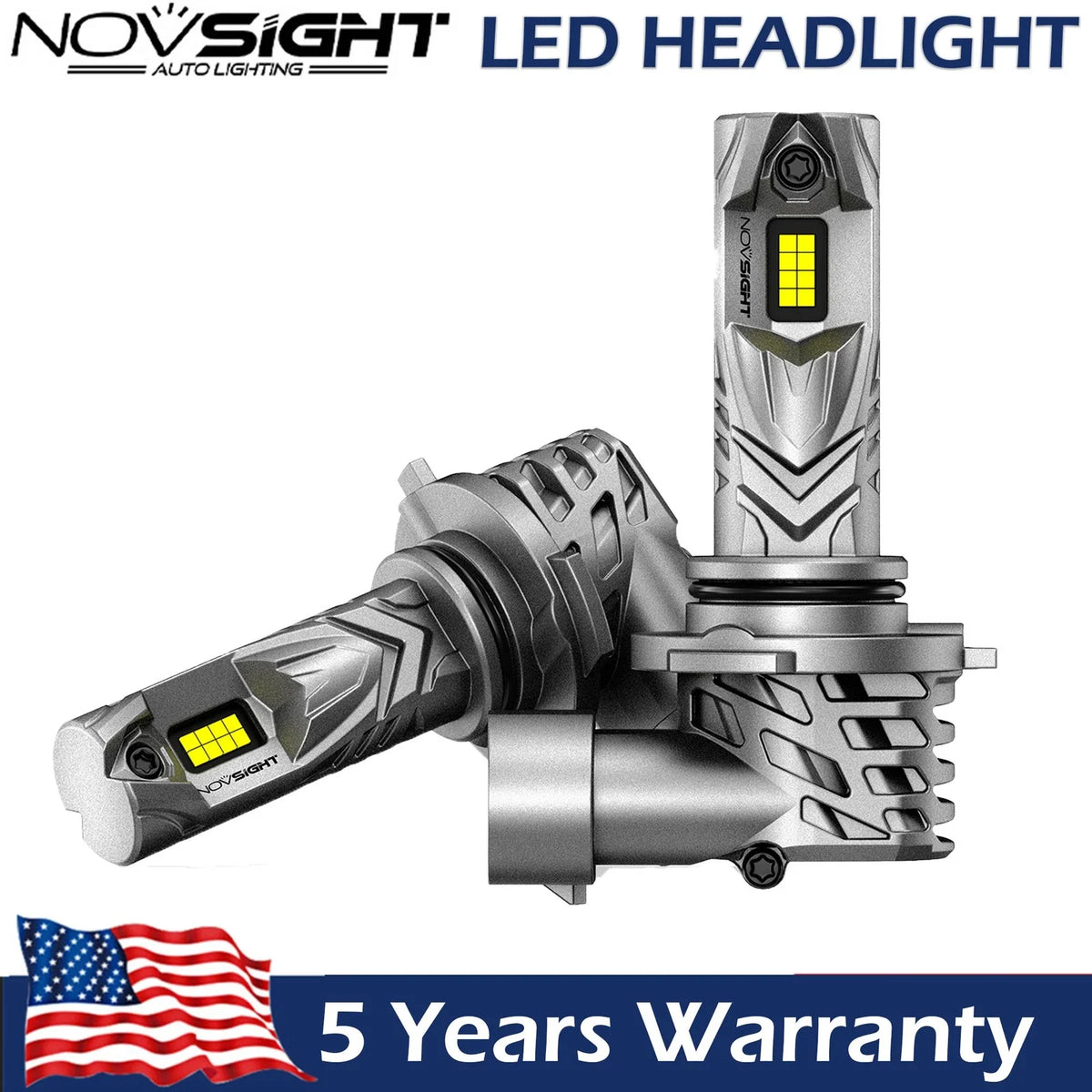 Set of 2 HB3 9005 LED Headlight Bulbs for Hilux N70 2005-2015