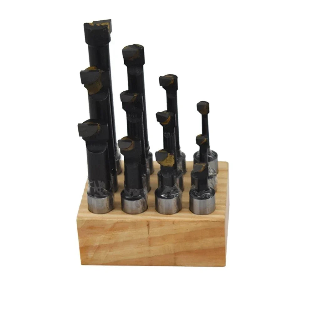 Carbide Tipped Boring Bars Set for Lathe - 12 Pieces, 5/8" Shank