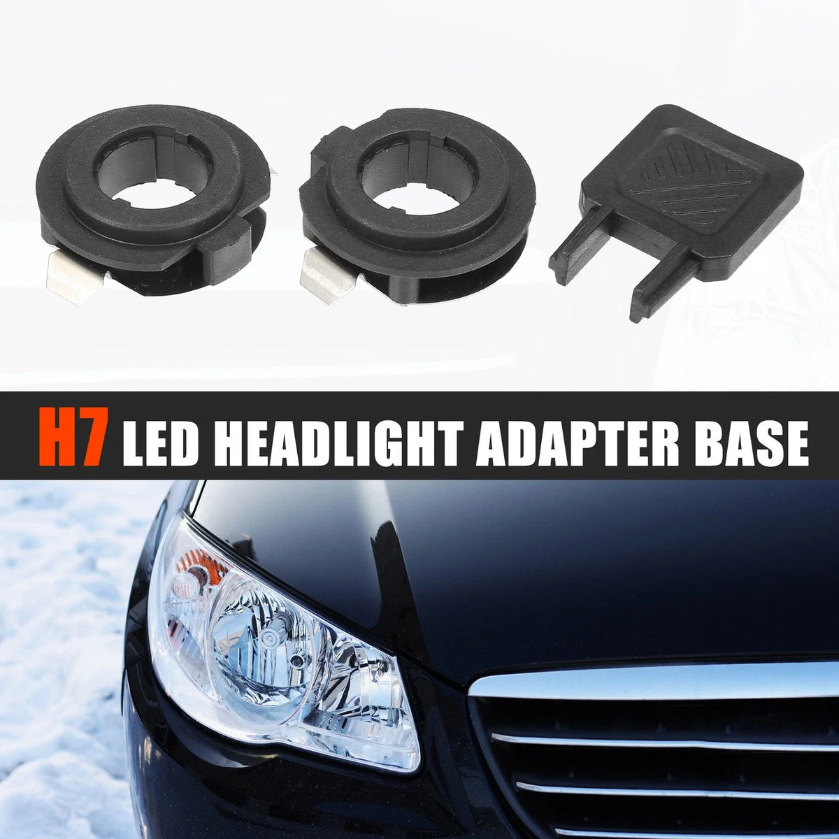 Set of 1 H7 LED Headlight Adapter Bases for Audi A3 (2009–2010)