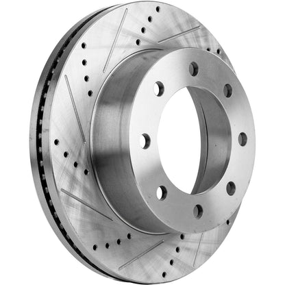 Cross-drilled Brake Disc & Pad Set for Ford F-350 Super Duty 2005-2012
