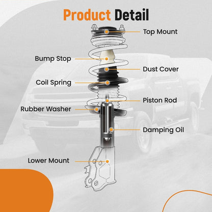 Front Struts Rear Shock Assembly for Ford Flex (2013–2019) 172655