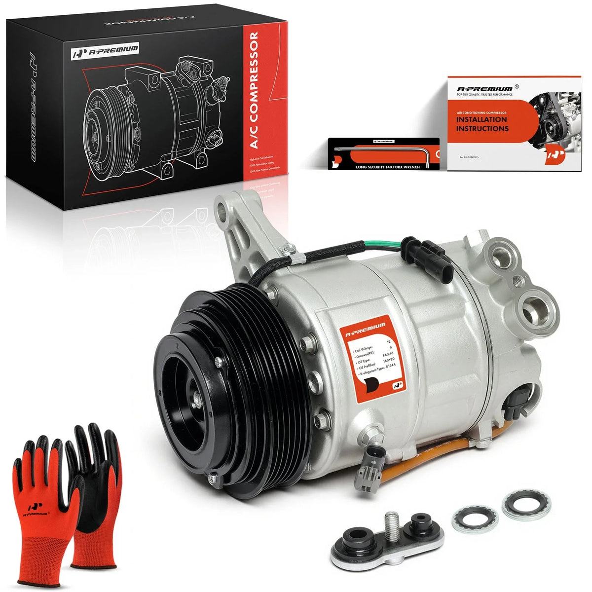 A/C Compressor with Clutch for Buick LaCrosse Cadillac SRX (2012–2016)