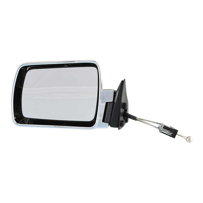 Manual Remote Mirror - Chrome Black Base for Jeep Cherokee 1984-1996