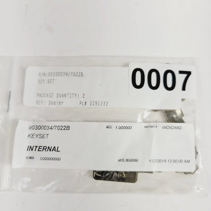 OEM Key Set 7022B, 90300034 for Harley Davidson