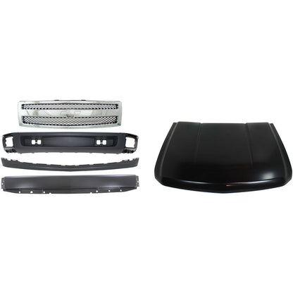 Bumper Kit for Silverado 1500 (2007–2013) 5pc with Emblem Provision