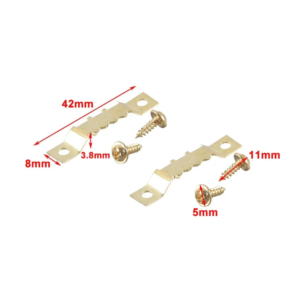 Picture Hanger Hooks - Double Hole Sawtooth Design in Black
