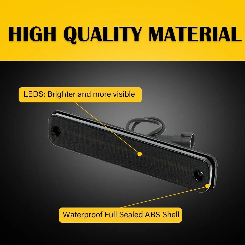 4X Side LED Marker Lights for Hummer H2 (2003–2009) Smoked Amber Red Lamp