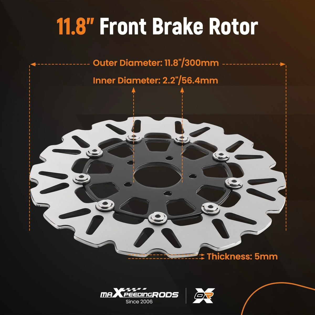 Floating Front Brake Rotor for Harley-Davidson Trike (2009–2019)