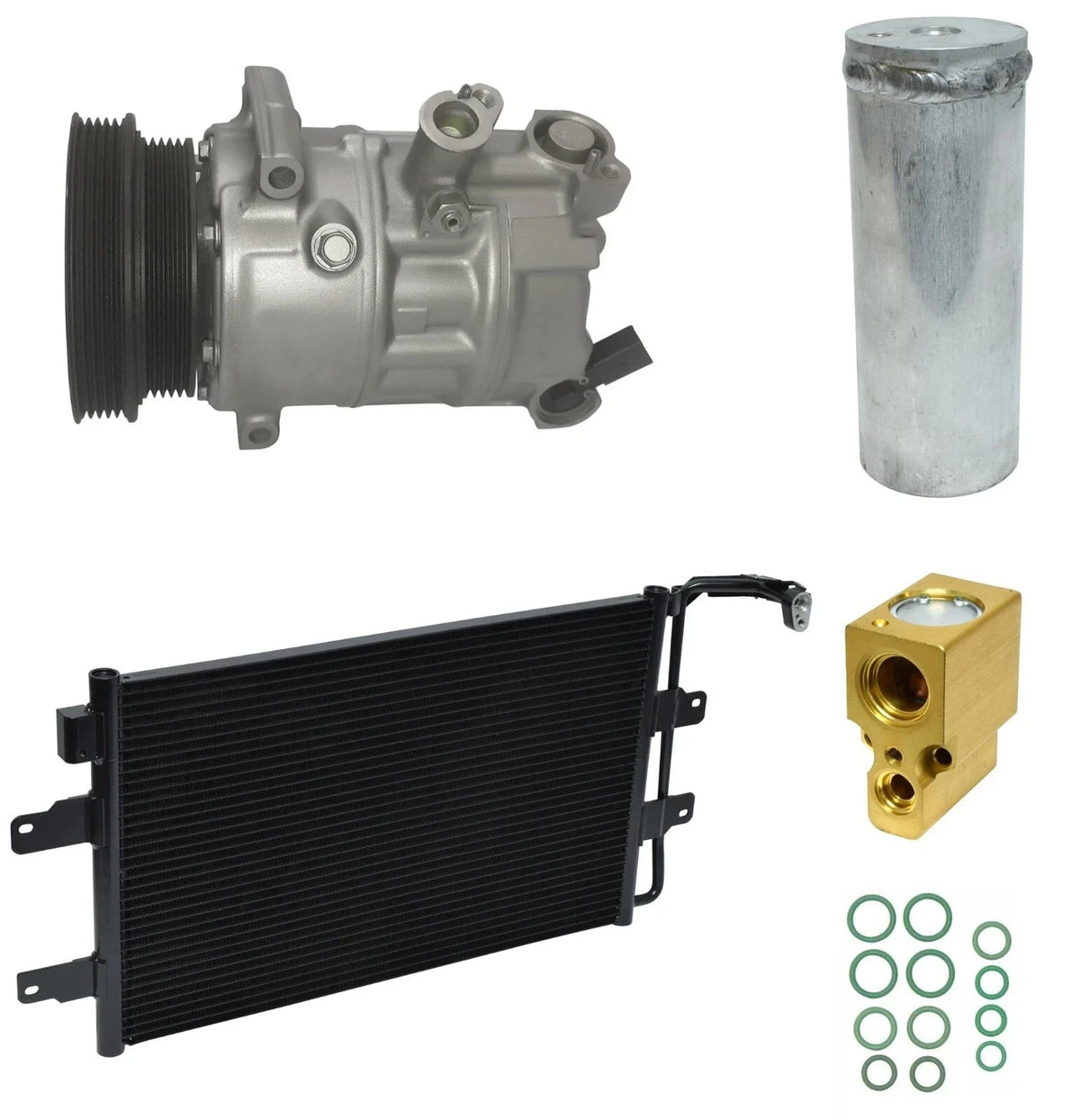 AC Compressor Kit with Condenser for Volkswagen Beetle 2.5L (2009–2010)
