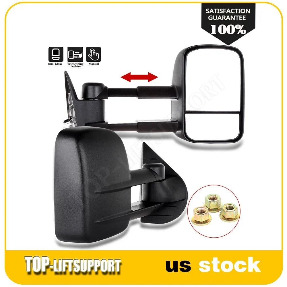 Set of 2 Manual Extend Towing Mirrors for Silverado Sierra (07–13)