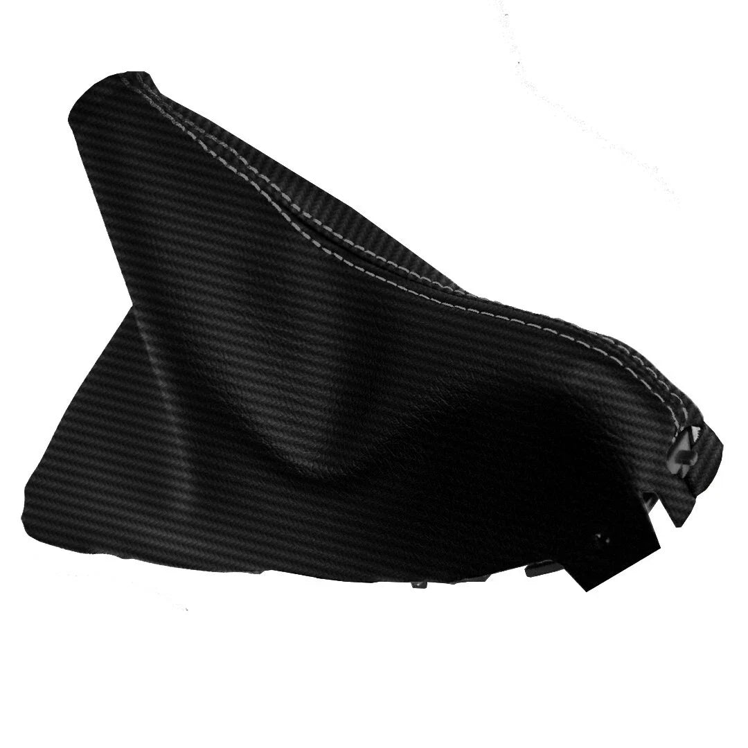 E Brake Boot Cover for Mazda 3 (2014–2016) Carbon Fiber Gray Stitch