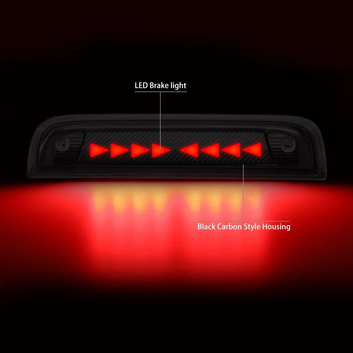 Chasing Triangle LED Carbon 3rd Brake Light for Silverado Sierra (2014–2020)