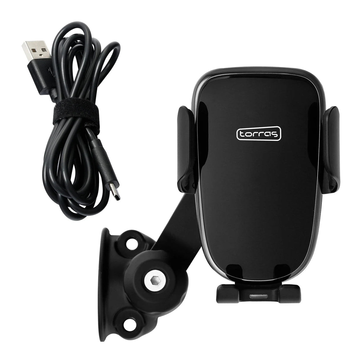 Phone Holder with USB Charger for Harley 1'' Handlebar - Automatic Clamping