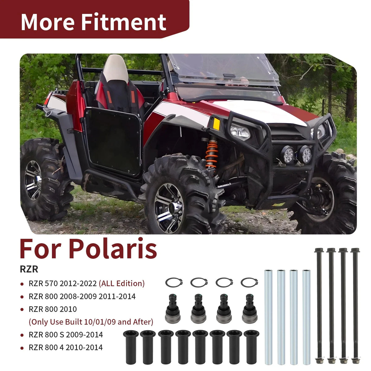Ball Joint Kit with A Arm Pivot Bushings for Polaris RZR S 800 09-14