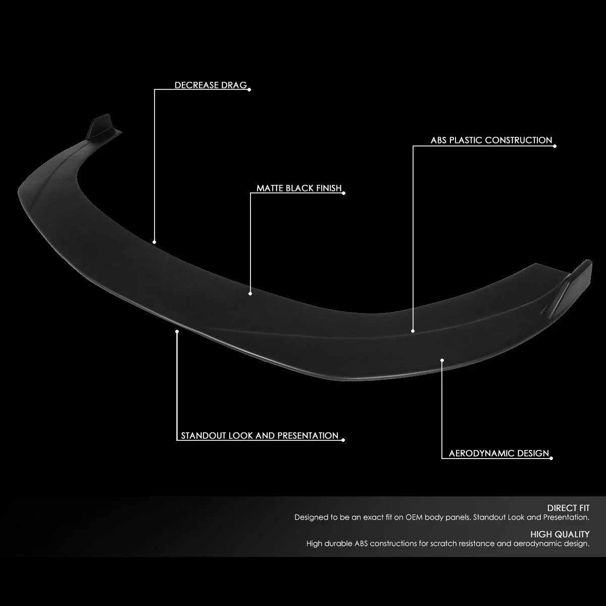 Splitter Style Front Bumper Lip Spoiler for Ford Mustang (2015–2017)