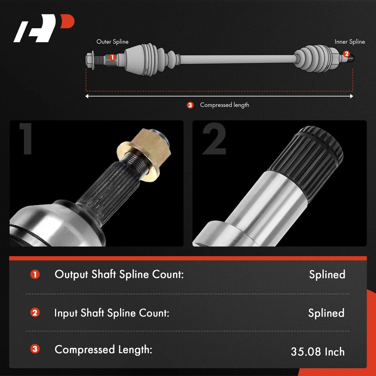 Rear Right Axle Assembly CV for 2020-2024 Lincoln Aviator