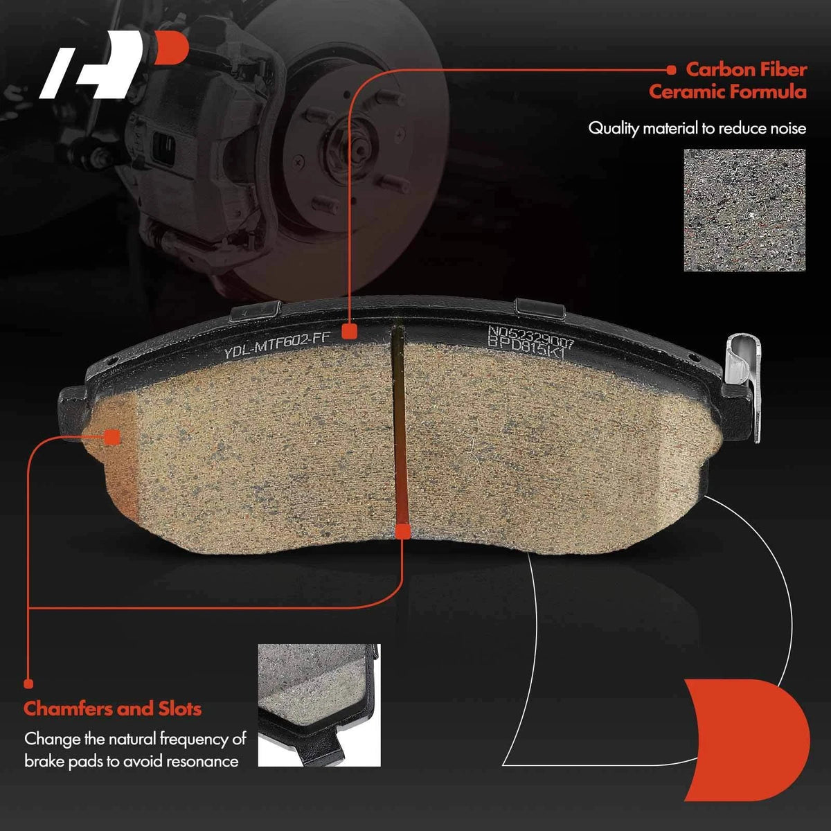 Ceramic Brake Pads Set for Front of Nissan Altima 2002-2006
