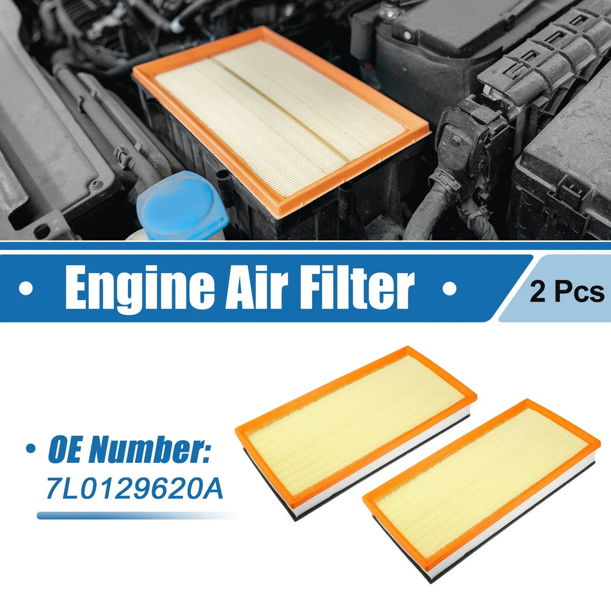 2X Engine Air Filter for Audi Q7 (2007–2015), VW Touareg, Porsche Cayenne