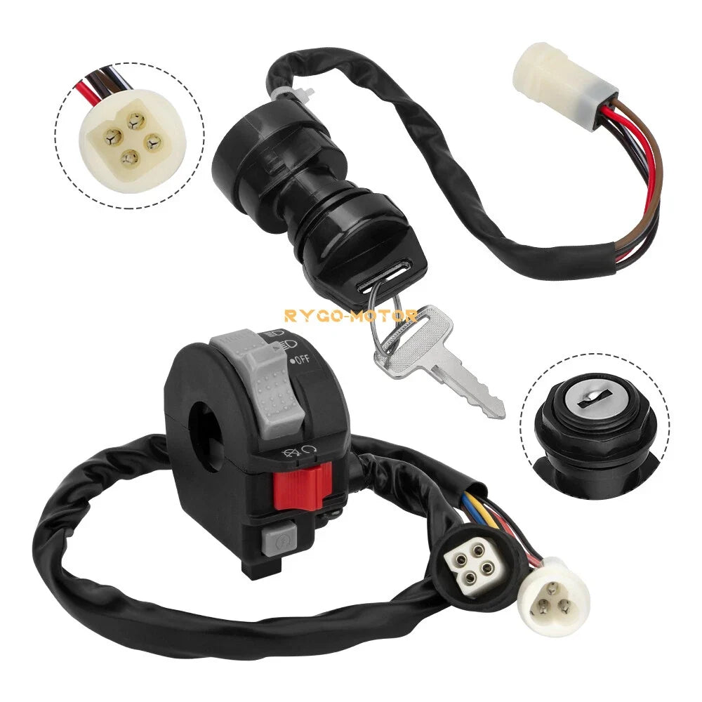 Start Stop Switch & Ignition Key Switch for Yamaha Pro Hauler 1000 (2016–2021)