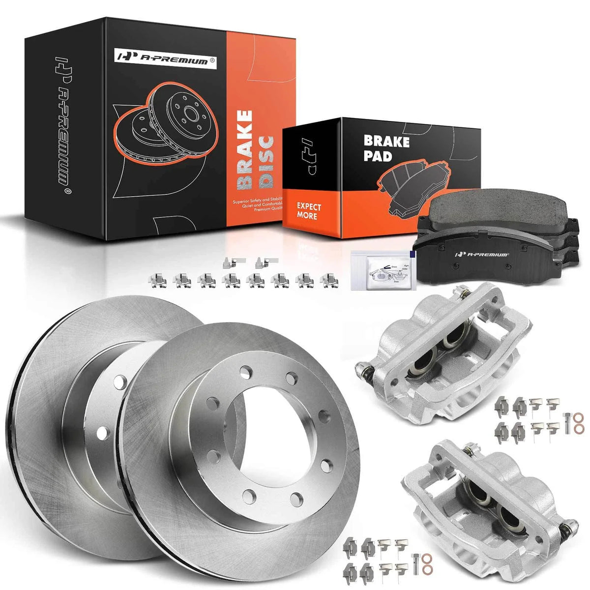 Front Brake Rotor & Pad Set with Caliper for F-250 F-350 (2005–2012)