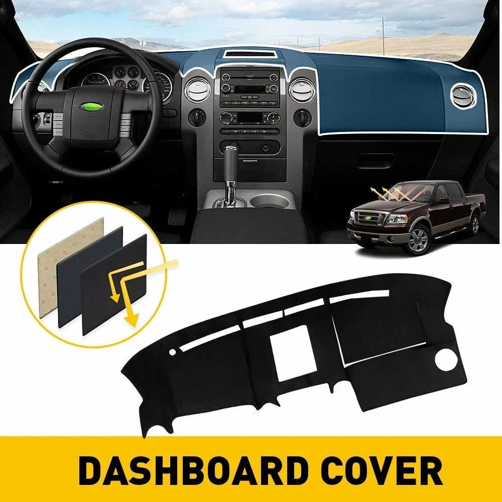 Dashboard Cover Mat for Ford F150 (2004–2008) - Black Sun Shade Pad