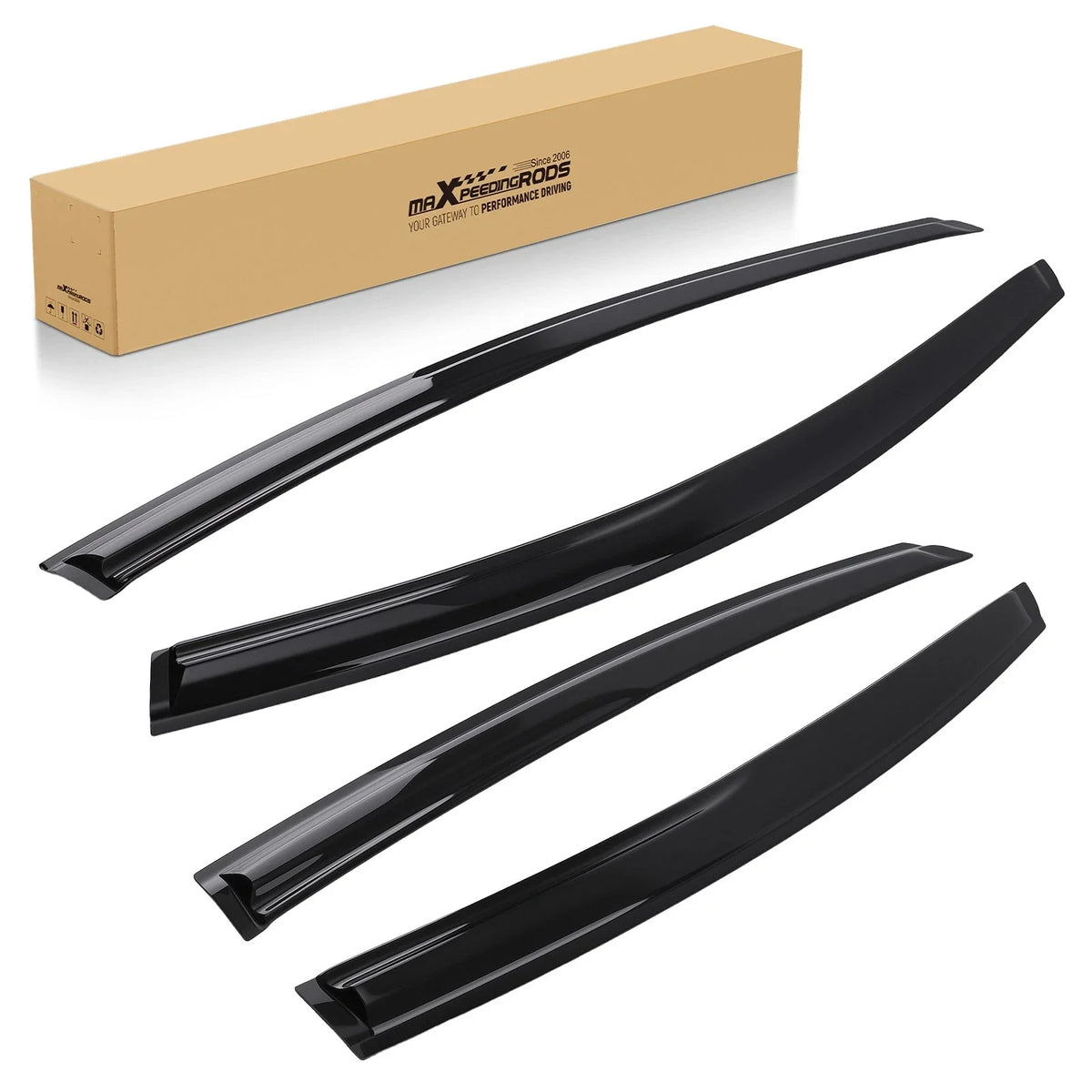Set of 4 Window Visor Guards for Hyundai Sonata (2015–2019) Black