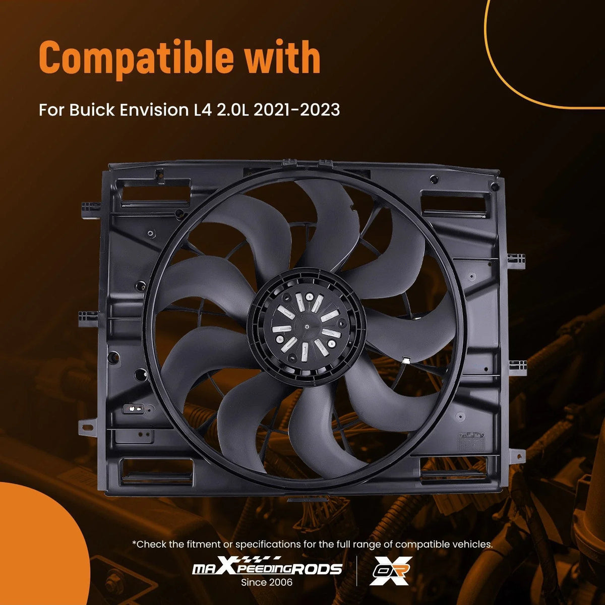 Radiator Cooling Fan Assembly for 2021-2023 Buick Envision Engine