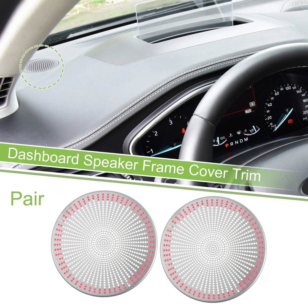 Pair Dashboard Speaker Frame Cover Trim for Ford Focus ST (2019–2020) Silver