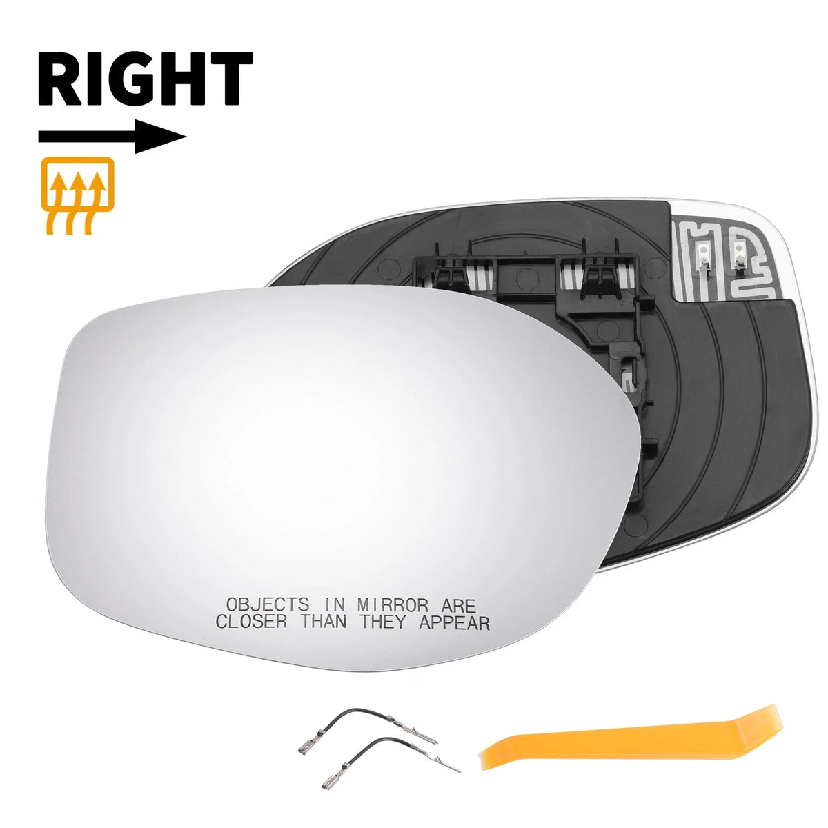Right Side Heated White Mirror Glass for Honda Odyssey (2014–2017)