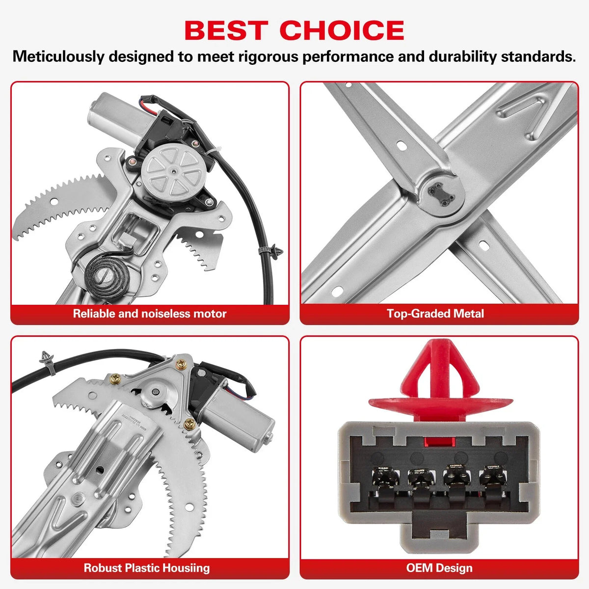 Front Left Power Window Regulator & Motor for Honda Civic (1996–2000)