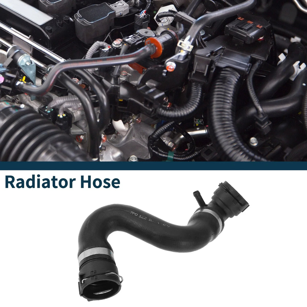 Radiator Hose Water Pipe for Volkswagen Touareg 3.0L (2011–2015) Rubber Black