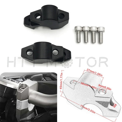 Black CNC Handlebar Riser Mount Clamps for Honda X-ADV750 2017-2018