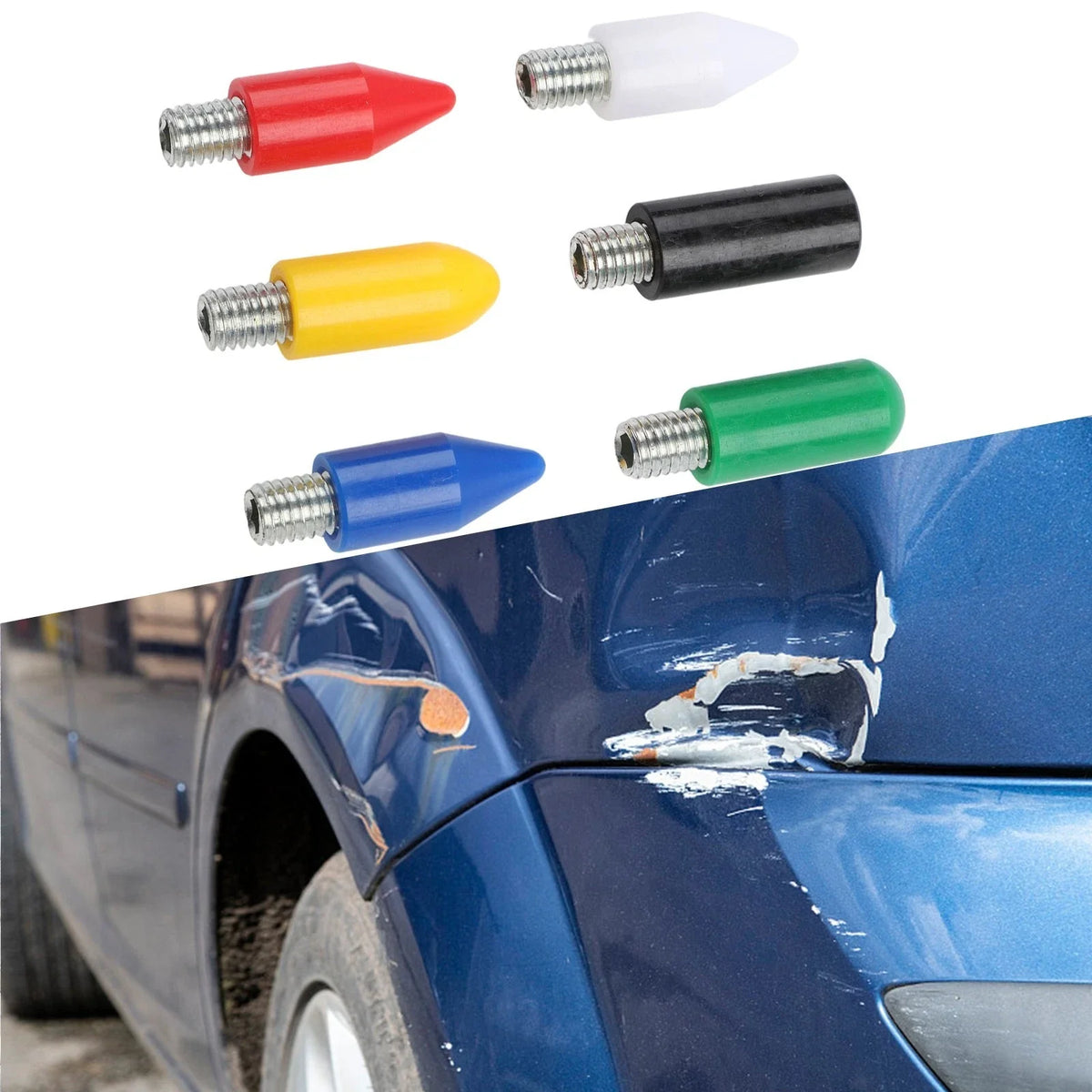 M8 Head Seamless Car Dent Repair Pen & 6 Flat Nylon Tips