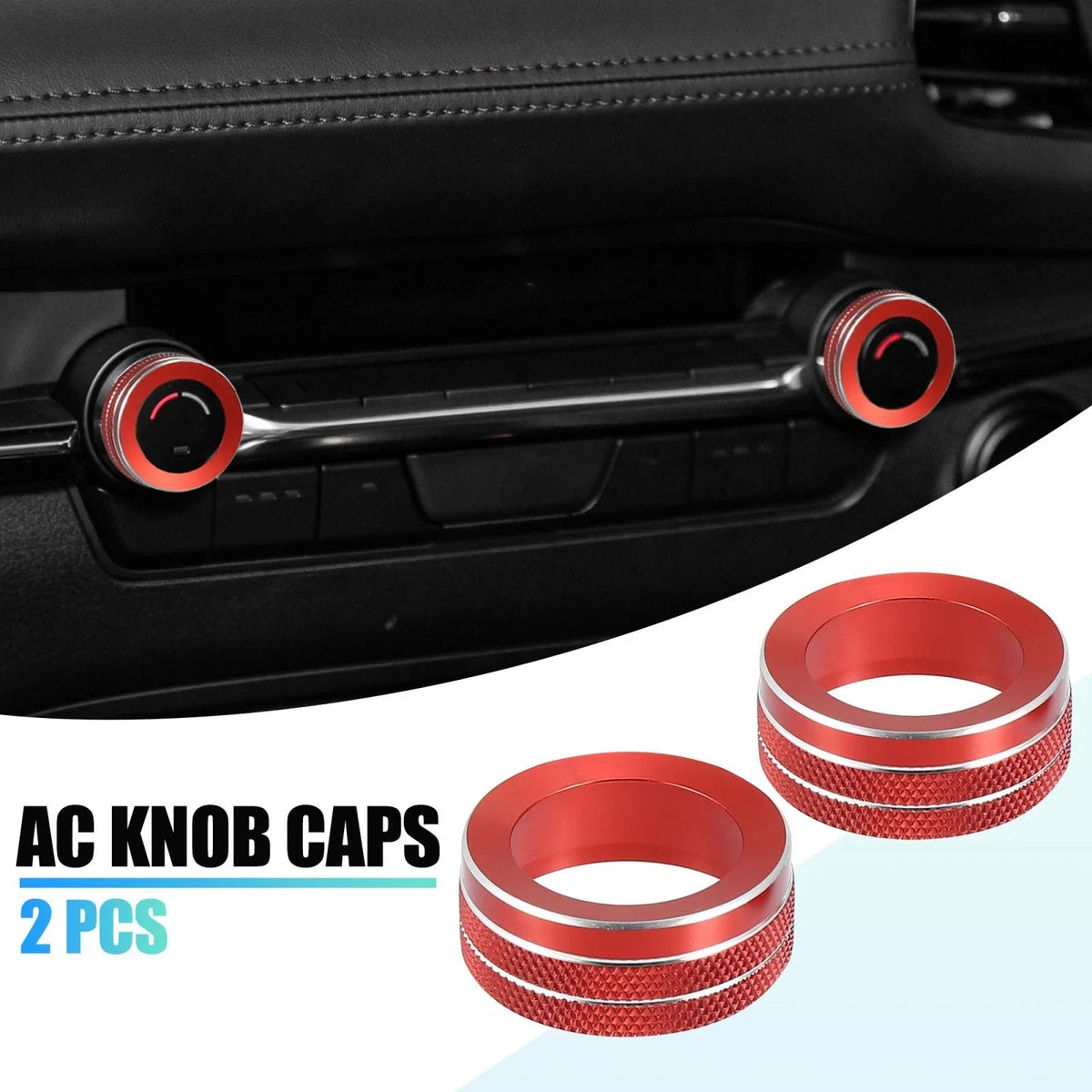2X AC Knob Caps for Mazda CX-30 (2020–2023) - Red
