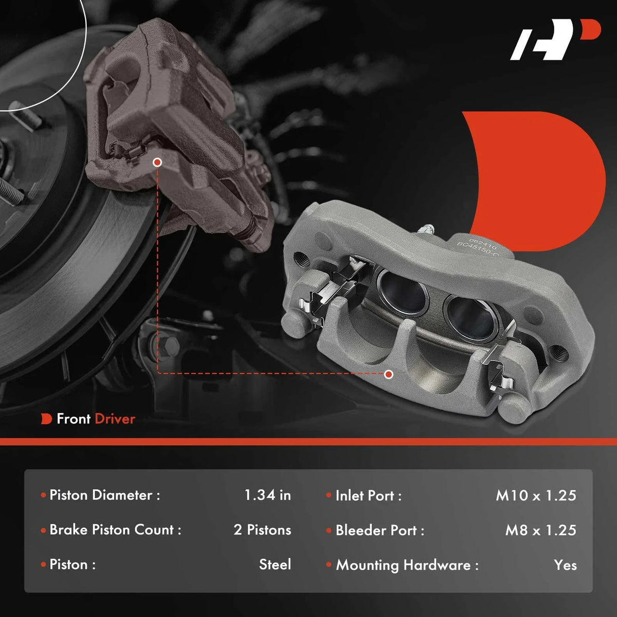 Disc Brake Caliper Front Left for Honda Pioneer 1000 (2016–2023)