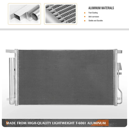 OE Style Aluminum A/C Condenser for Hyundai Tucson 2.0L (2016-2018)