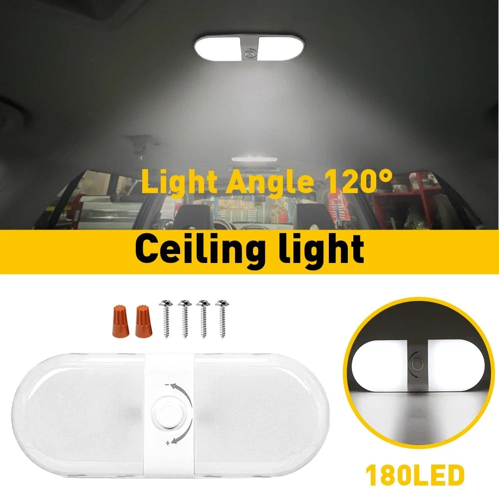 3 Color Dimmable LED Dome Lamp 700LM for RV Camper (12V 24V)