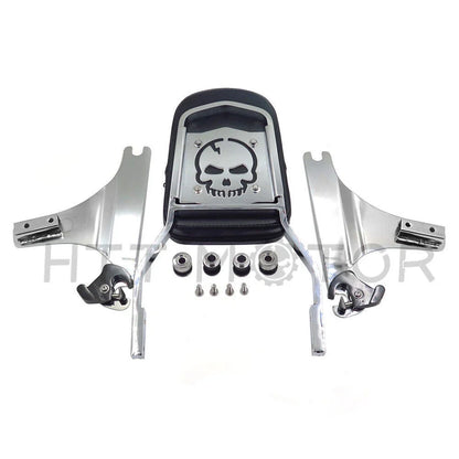 Skull Sissy Bar with Luggage Rack for Harley FXST FLST (1984–up)