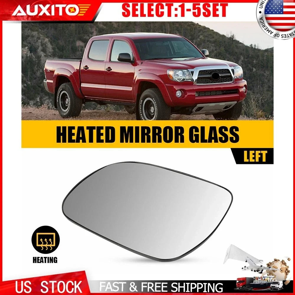Heated Mirror Glass for Toyota Tacoma (2005–2011) Left Driver with Backing Plate