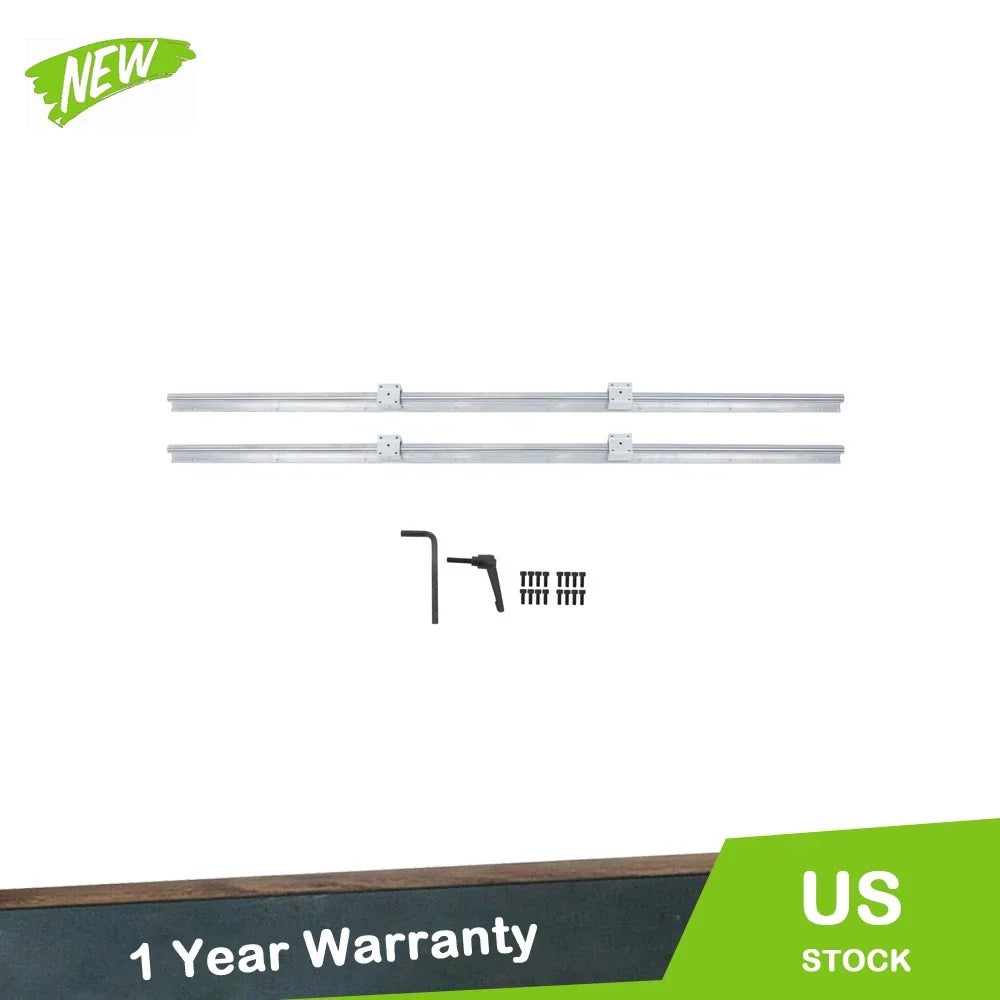 2Pcs Linear Shaft Rail with 4Pcs Square Type Bearings for Universal Use